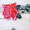 2 Pieces Embroidered Rose Iron On Patches for Clothes Jackets Jeans DIY Crafts Red Color